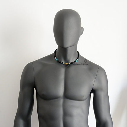 December Birthstone Jewelry for Him - Mens Beaded Necklace - Turquoise Necklace for Men - Cool Christmas Gifts for Him - Sagittarius Jewelry