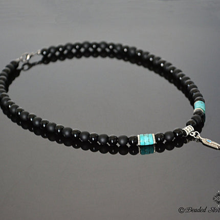 Turquoise Jewelry for Men - Native American jewelry - Southwestern Jewelry Beaded jewelry December birthstone necklace Jewelry gift for dad