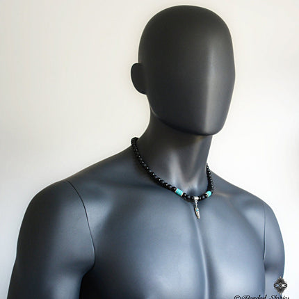 Turquoise Jewelry for Men - Native American jewelry - Southwestern Jewelry Beaded jewelry December birthstone necklace Jewelry gift for dad