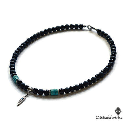 Turquoise Jewelry for Men - Native American jewelry - Southwestern Jewelry Beaded jewelry December birthstone necklace Jewelry gift for dad