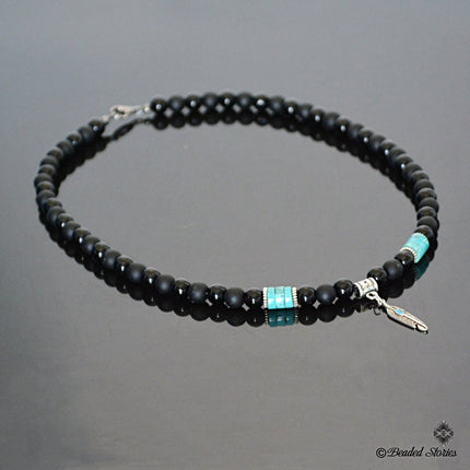 Turquoise Jewelry for Men - Native American jewelry - Southwestern Jewelry Beaded jewelry December birthstone necklace Jewelry gift for dad