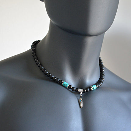 Turquoise Jewelry for Men - Native American jewelry - Southwestern Jewelry Beaded jewelry December birthstone necklace Jewelry gift for dad