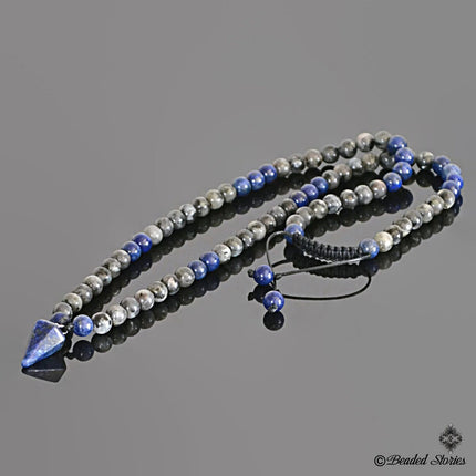 Men's necklace Lapis jewelry Lapis Lazuli necklace for men Beaded pendulum necklace Healing crystal necklace September birthstone jewelry