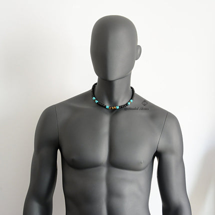 December Birthstone Jewelry for Him - Mens Beaded Necklace - Turquoise Necklace for Men - Cool Christmas Gifts for Him - Sagittarius Jewelry