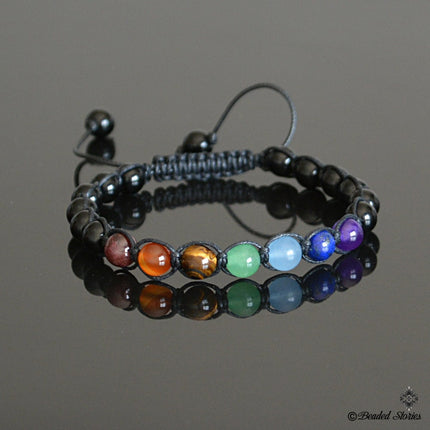7 Chakra Beaded Mens Bracelet Garnet Carnelian Tiger Eye Aventurine Aquamarine Lapis Lazuli Amethyst Onyx Bracelet for Men Yoga Jewelry Gift