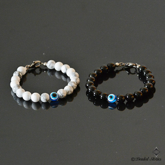 Couples matching bracelets Couples jewelry Evil Eye bracelets Couple bracelets Valentine's gift for couple Anniversary Gift for Him & Her