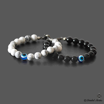 Couples matching bracelets Couples jewelry Evil Eye bracelets Couple bracelets Valentine's gift for couple Anniversary Gift for Him & Her