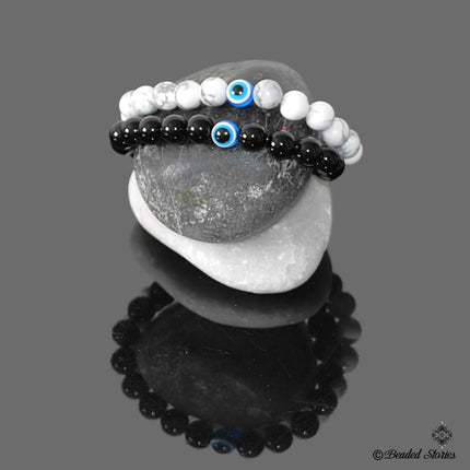 Couples matching bracelets Couples jewelry Evil Eye bracelets Couple bracelets Valentine's gift for couple Anniversary Gift for Him & Her