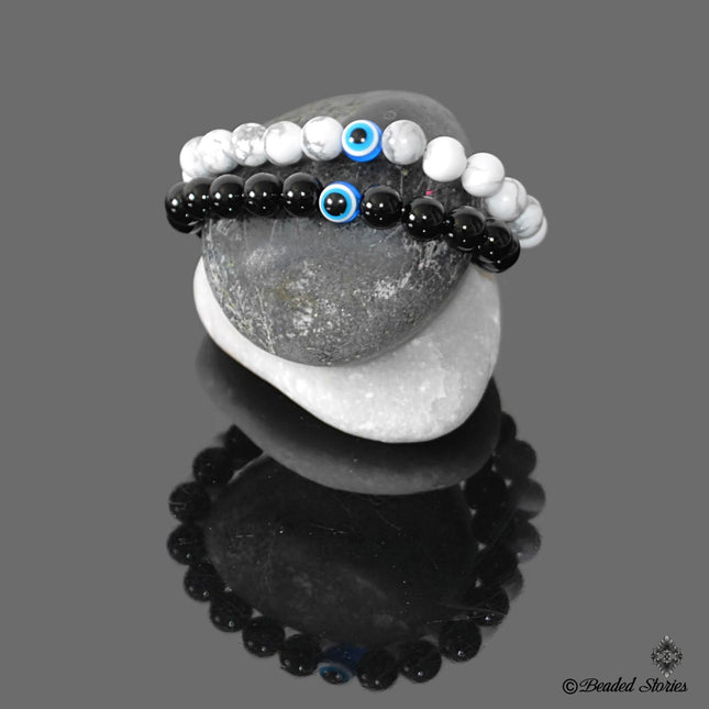 Couples matching bracelets Couples jewelry Evil Eye bracelets Couple bracelets Valentine's gift for couple Anniversary Gift for Him & Her