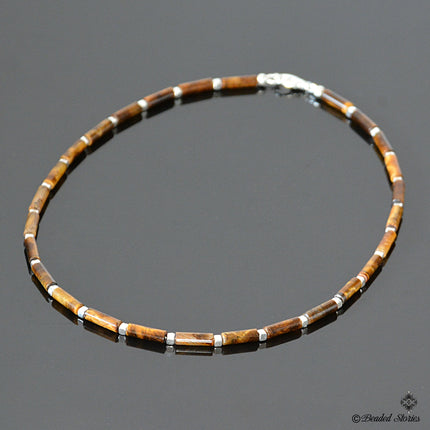 Tiger Eye Beaded Necklace for Men - Mens Jewelry - Mens Necklace - Surfer Choker Necklace - Tribal Jewelry for Men - Christmas Gifts for Men