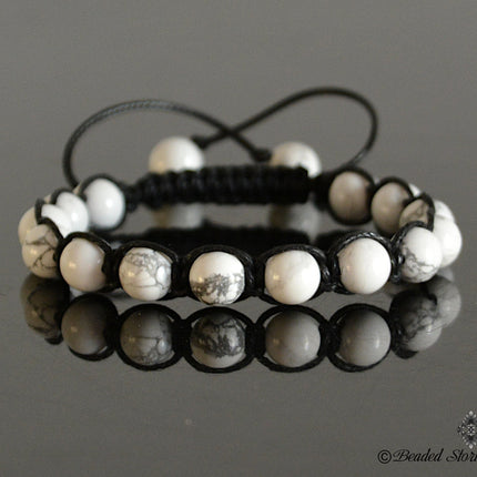 Beaded Bracelet for Men - Mens Bracelet - Beaded Bracelet - Healing Crystal Jewelry - Calming Bracelet - White Howlite Bracelet Gift for Him