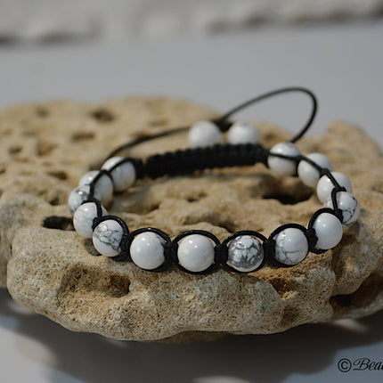 Beaded Bracelet for Men - Mens Bracelet - Beaded Bracelet - Healing Crystal Jewelry - Calming Bracelet - White Howlite Bracelet Gift for Him