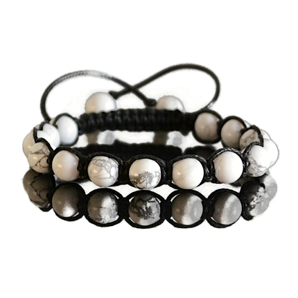 Beaded Bracelet for Men - Mens Bracelet - Beaded Bracelet - Healing Crystal Jewelry - Calming Bracelet - White Howlite Bracelet Gift for Him