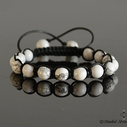 Beaded Bracelet for Men - Mens Bracelet - Beaded Bracelet - Healing Crystal Jewelry - Calming Bracelet - White Howlite Bracelet Gift for Him