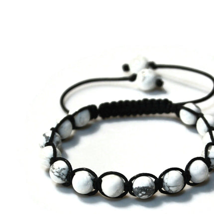 Beaded Bracelet for Men - Mens Bracelet - Beaded Bracelet - Healing Crystal Jewelry - Calming Bracelet - White Howlite Bracelet Gift for Him