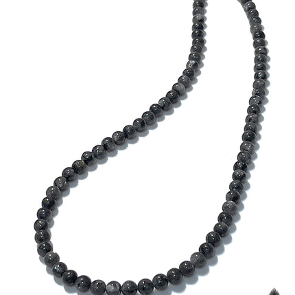 Mens Necklace - Gray Labradorite Necklace for Men -  Beaded Necklace - Protection Necklace – Choker Necklace - Healing Jewelry Gifts for Men