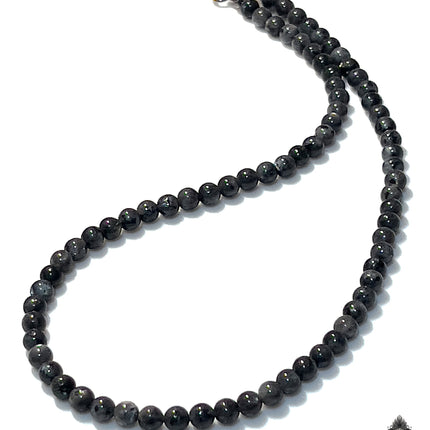 Mens Necklace - Gray Labradorite Necklace for Men -  Beaded Necklace - Protection Necklace – Choker Necklace - Healing Jewelry Gifts for Men